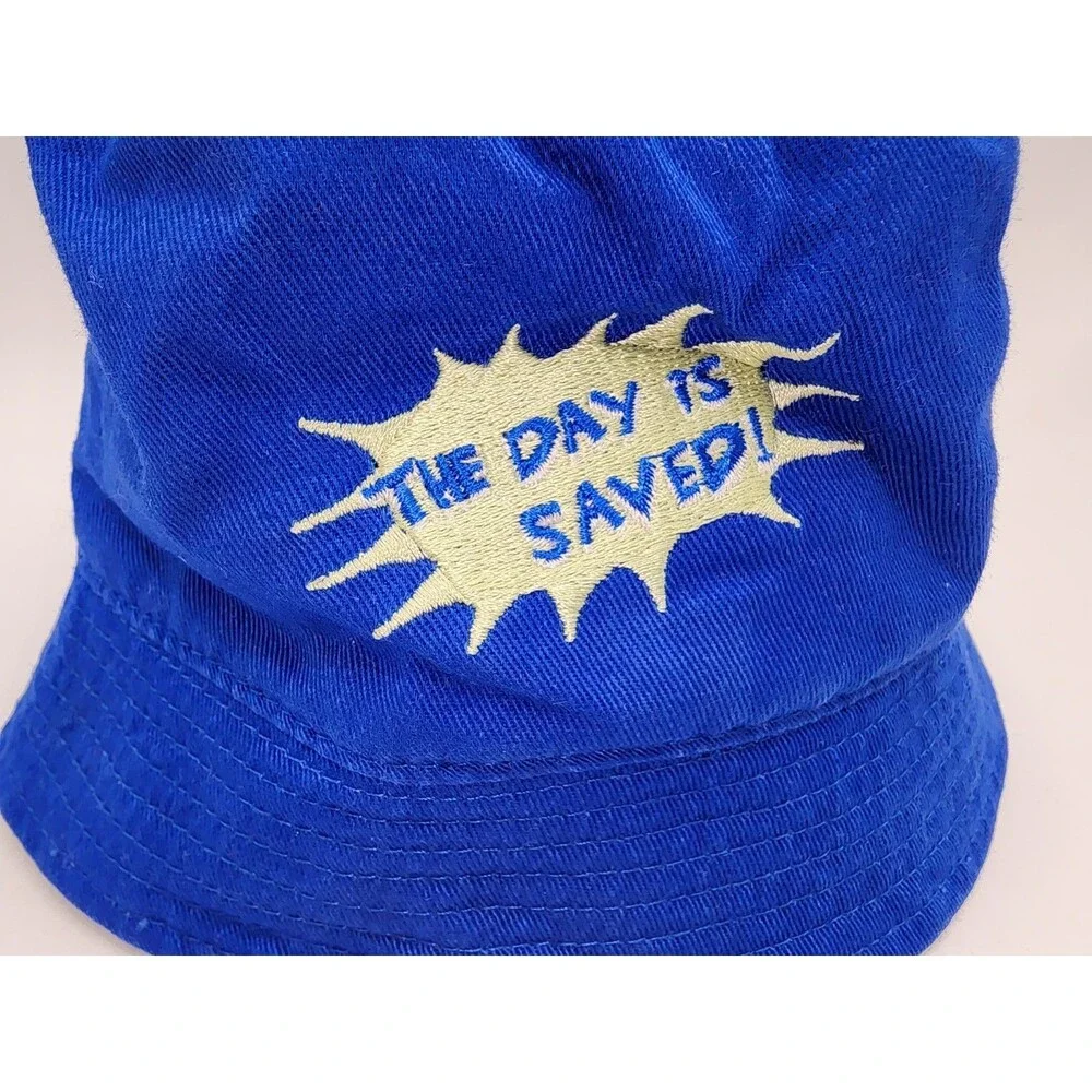 Vintage Powerpuff Girls Bucket Hat Cartoon Network Embroidered Blue Y2K 2000